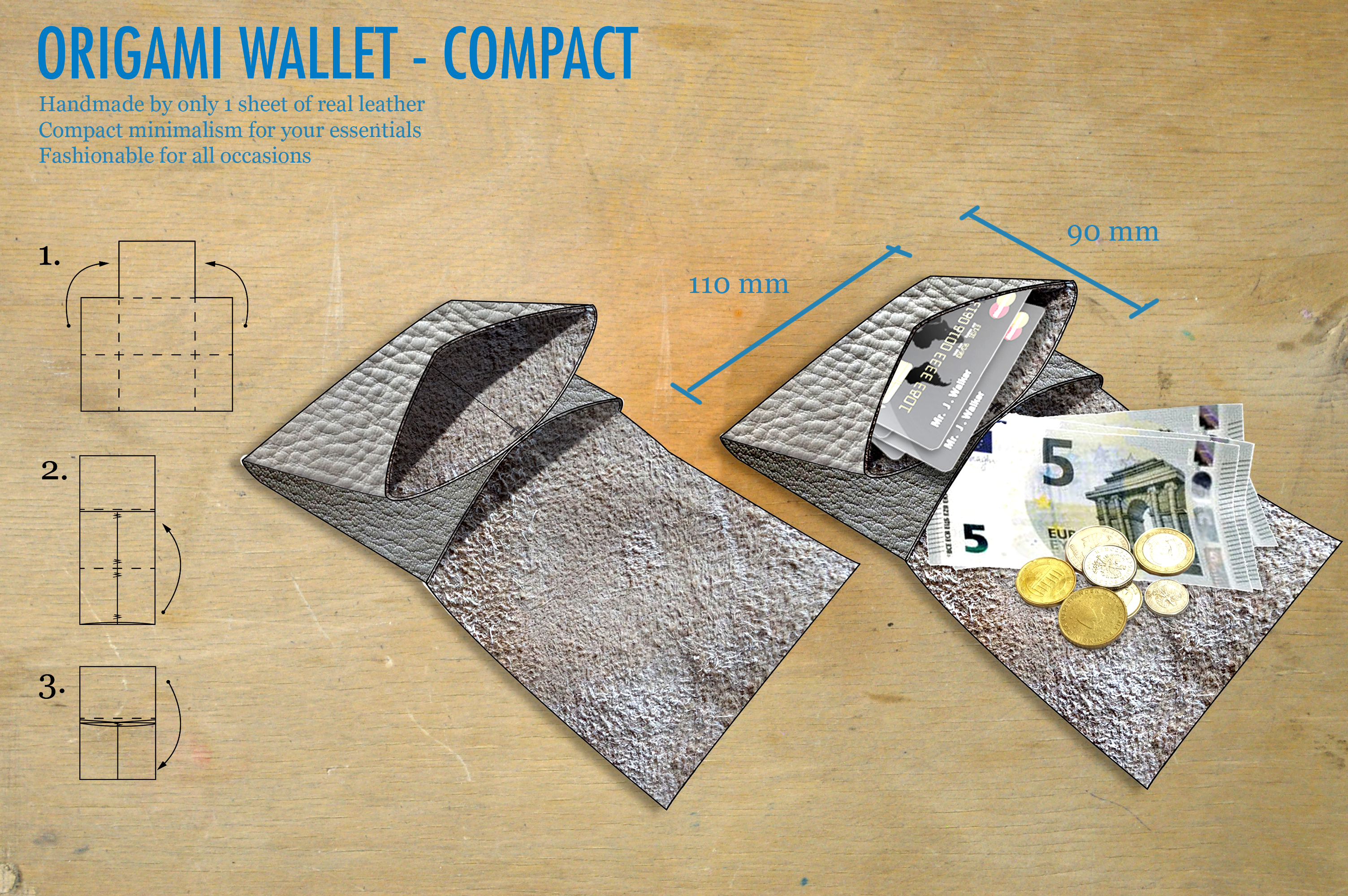 Origami Wallet - Compact (for Ladies) - Design Wallets aus Kirgistan